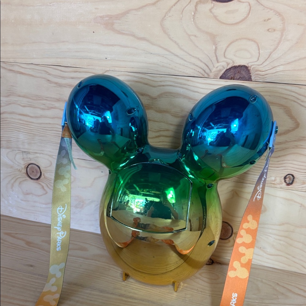 Disney Parks Metallic Blue and Green Mickey Mouse Popcorn Holder - Picture 6 of 7